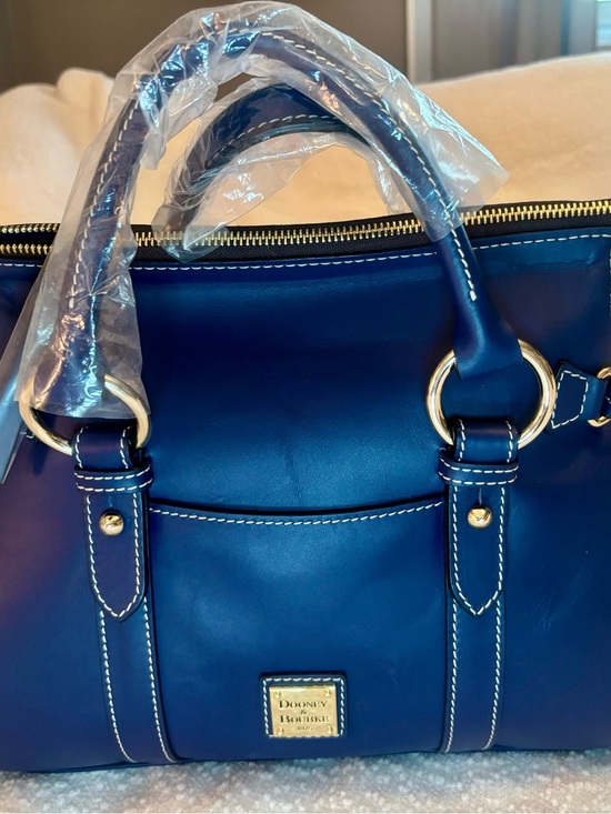 Dooney & Bourke Handbags - Dooney & Bourke Royal Blue Leather Satchel with Gold Hardware